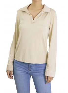 Maglia in viscosa con colletto 